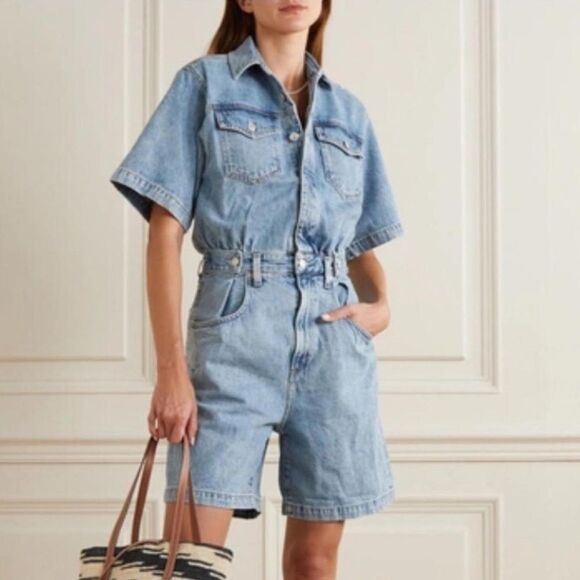 AGOLDE Rio Zora Denim Playsuit - Mid denim - Picture 4 of 13